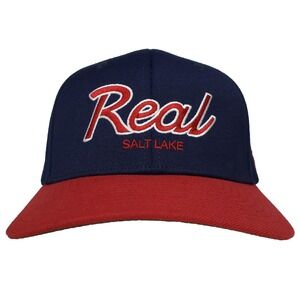 Real Salt Lake Mitchell & Ness MLS Redline Flex Snapback Hat Cap Script Logo New